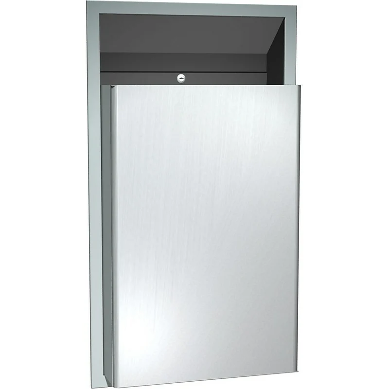 ASI Semi-Recessed Waste Receptacle, Stainless Steel