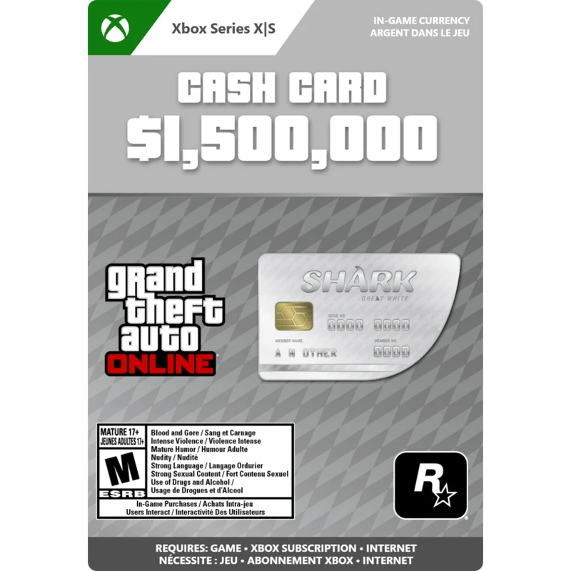 GTA Online : Carte de crédits Grand Requin Blanc pour Xbox Series X|S [Téléchargement]