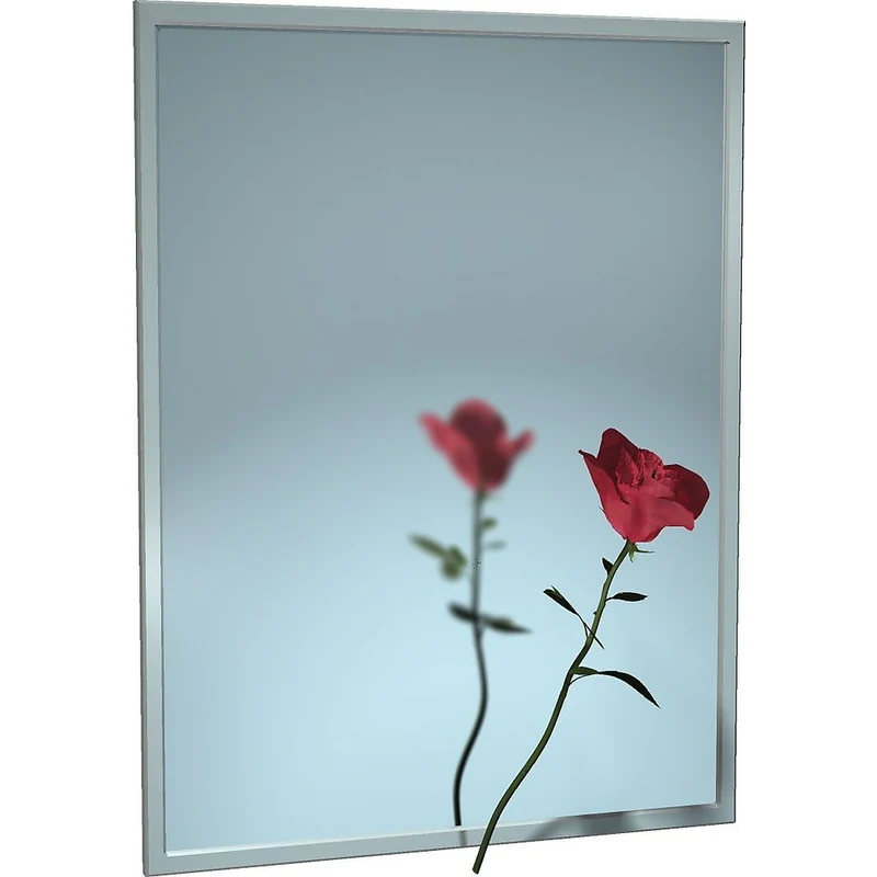 ASI Stainless Steel Channel Lock Frame Mirror, 24" x 26", Plate Glass