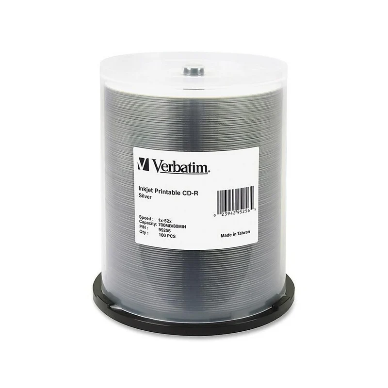 Verbatim CD Recordable Media Spindle, CD-R, 52X, 700 Mb, 100 Pack