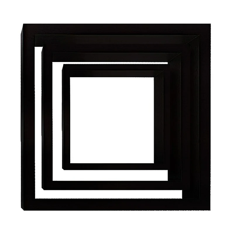 Nexxt –Tablettes murales Cubbi en bois, ensemble de 3, bois noir