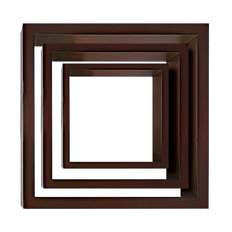 Nexxt –Tablettes murales Cubbi en bois, ensemble de 3, bois de Java