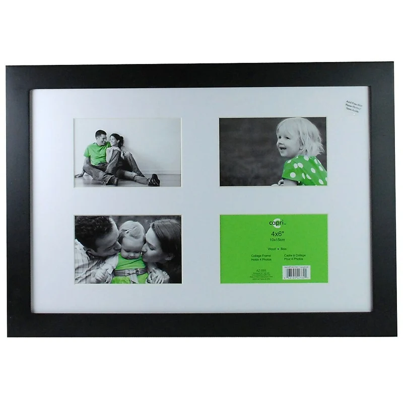 Nexxt Langford 4 Picture Collage Frame, 12" x 18", Black