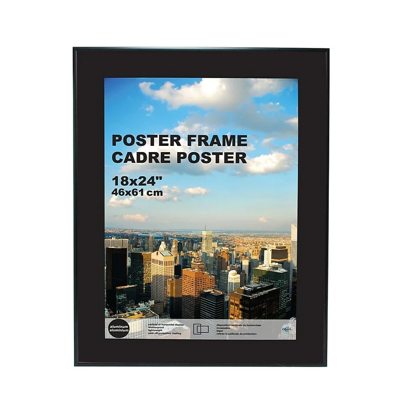 Nexxt Uptown Aluminum Poster Frame, 18" x 24", Matte Black