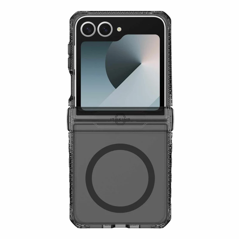 ITSKINS Hybrid_R Case Hinge with MagSafe Galaxy Z Flip 7 - Smoke/Transparent