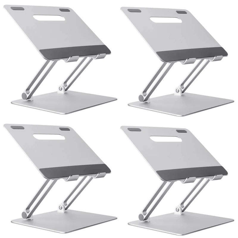 ShoppingAll - Support réglable pour ordinateur portable - Argent - Paquet de 4