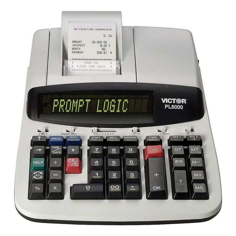 Victor - Calculatrice thermique imprimante commerciale robuste PL8000 à 14 chiffres