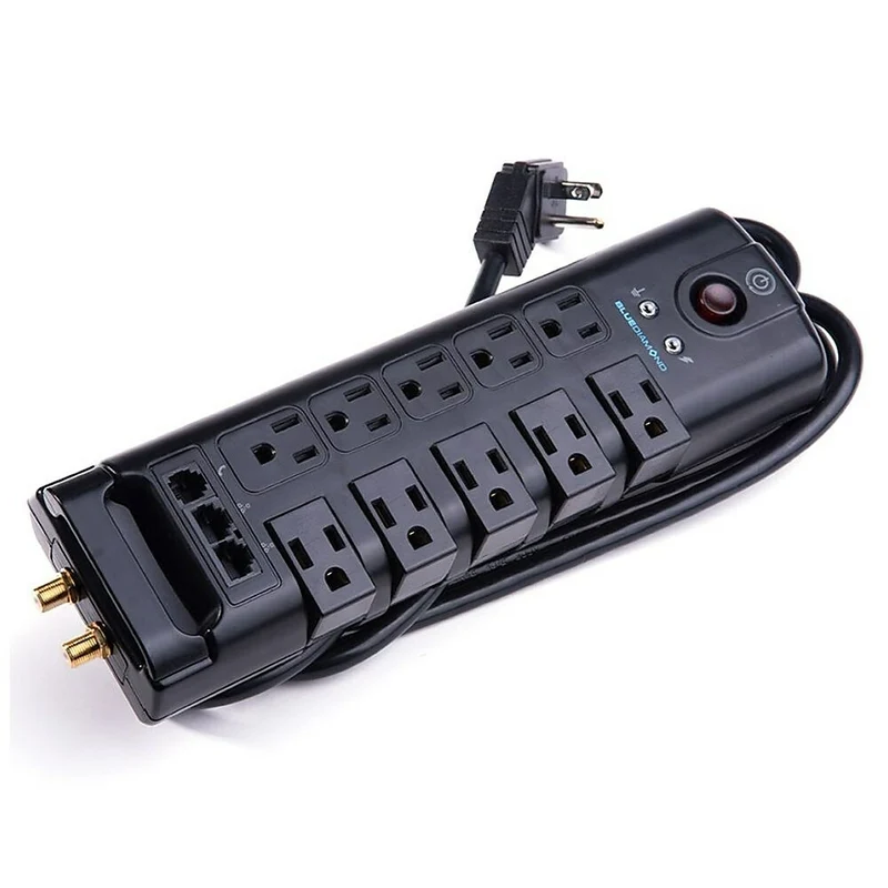 BlueDiamond Defend Flex 10 Outlet Surge Protector, 8' Cord, (S9PA03CUCY)