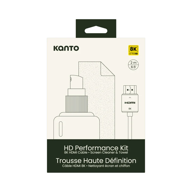 Kanto - Kit de nettoyage d'écran - Chiffon en microfibre - Câble HDMI 2.1 de 6 p