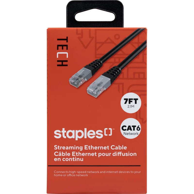 Staples - Câble réseau CAT 6 - 7 pi