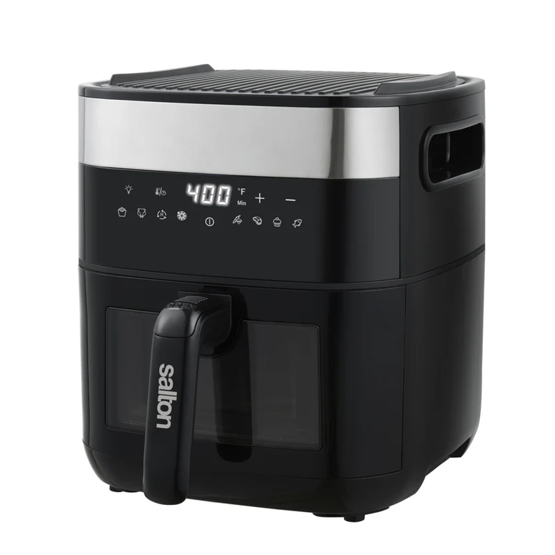 Salton Flip and Cook 3-in-1 Air Fryer, Grill, & Dehydrator with Viewing Window - 5.5 L