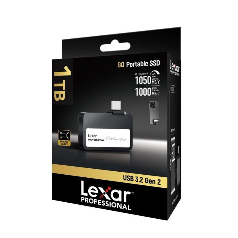 Lexar - SSD portable Professional Go - 1 To - Noir