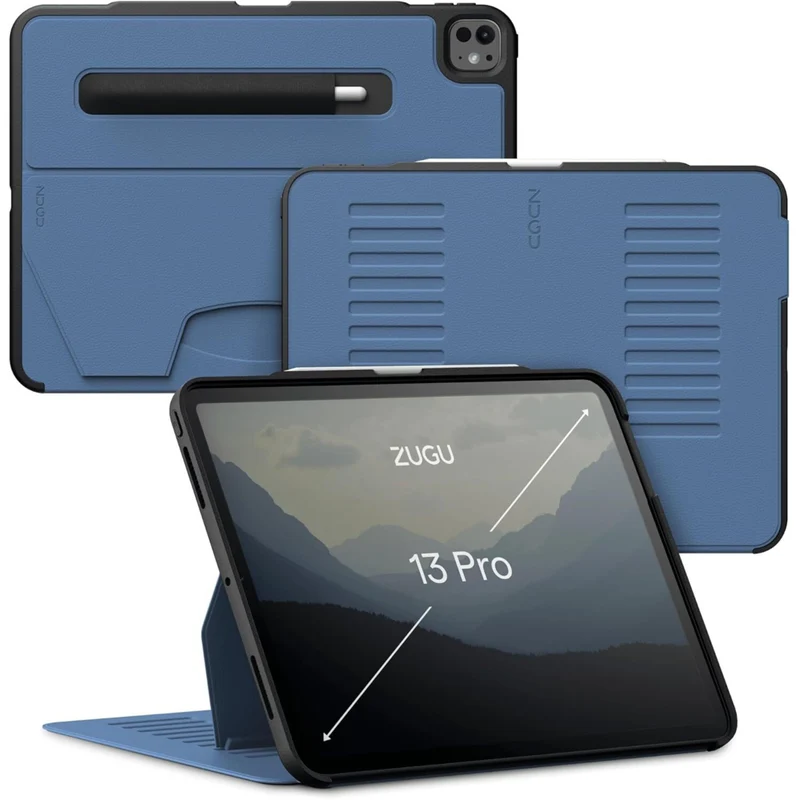 Zugu - Étui iPad Pro 13 po M4 2024 - Bleu Ardoise