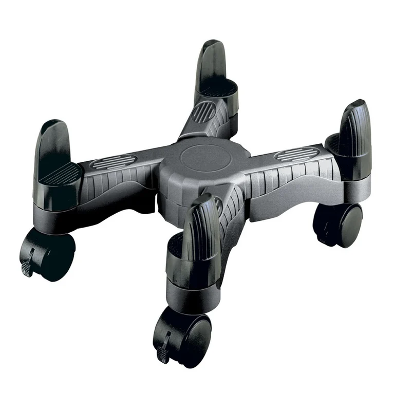 DAC MP-64-BLK Scissors-Style Mobile CPU Tower Stand with Wheels - Black