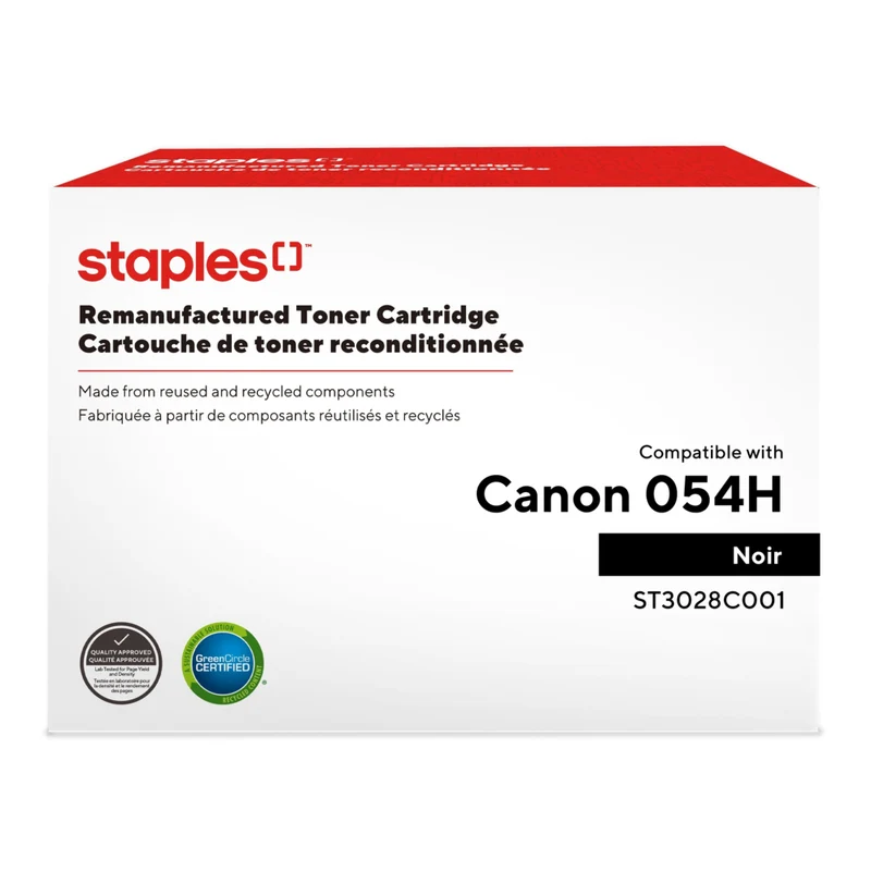 Staples - Cartouche de toner Canon 054H remise à neuf - rendement élevé - noir
