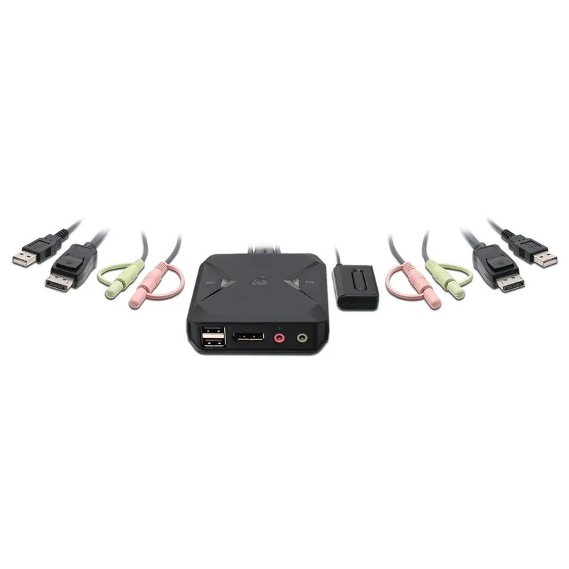 IOGEAR 2-Port 4K USB DisplayPort Cable KVM Switch