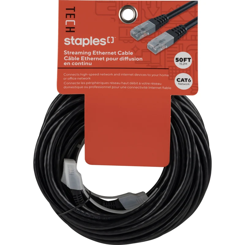Staples CAT 6 Network Cable - 50 ft