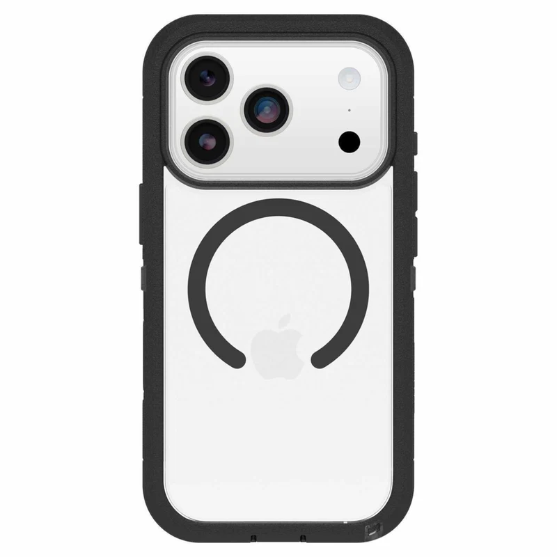 OtterBox Defender Pro XT Clear Compatible with MagSafe Case with Holster for iPhone 17 Pro - Dark Side Black