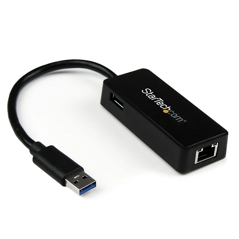 Startech USB 3.0 to Gigabit Ethernet Adapter NIC with USB-Port, Black