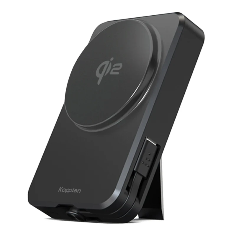 Kopplen 8000 mAh 20W Power Bank with Wireless Qi Charger Built-In MFi Lightning Cable - Black