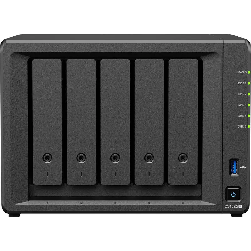 Synology - DS1525+ Serveur NAS DiskStation 5 baies - AMD Ryzen V1500B - 8 Go de RAM