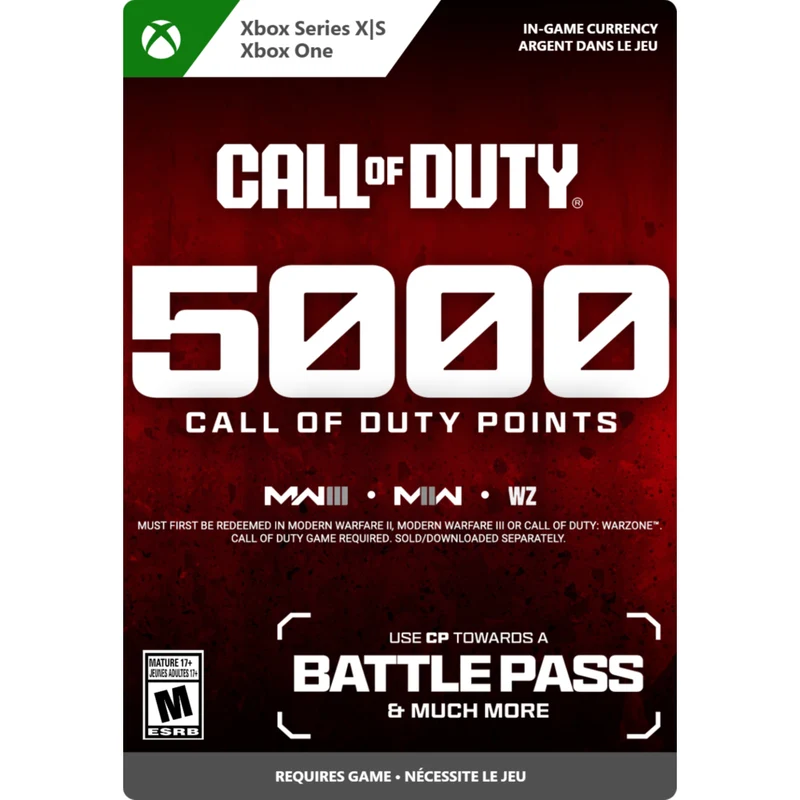 Call of Duty Points - 5,000 1P Xbox Series X/S et Xbox One [Code Electronique]