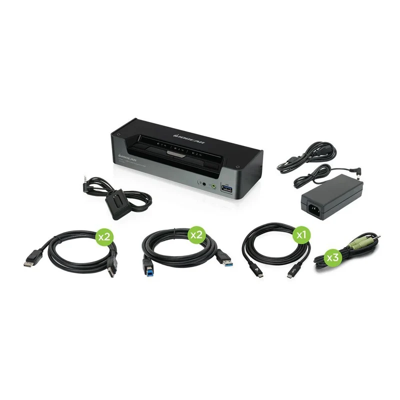 IOGEAR 3-Port 4K USB-C and DisplayPort KVM Switch with Power Delivery