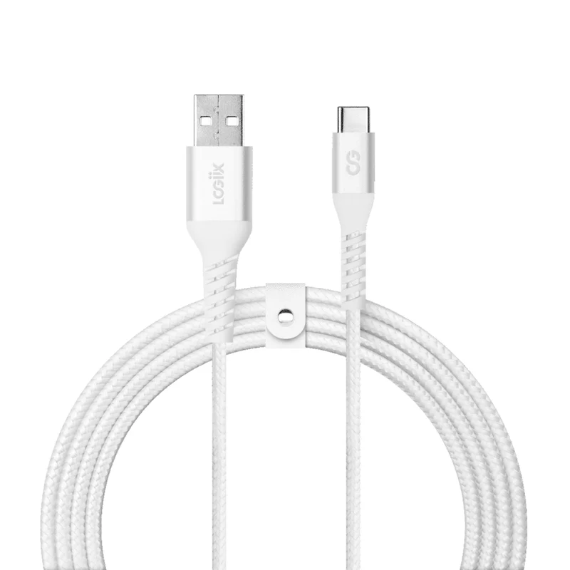 LOGiiX Vibrance Braid 1.2M USB-A to USB-C - White