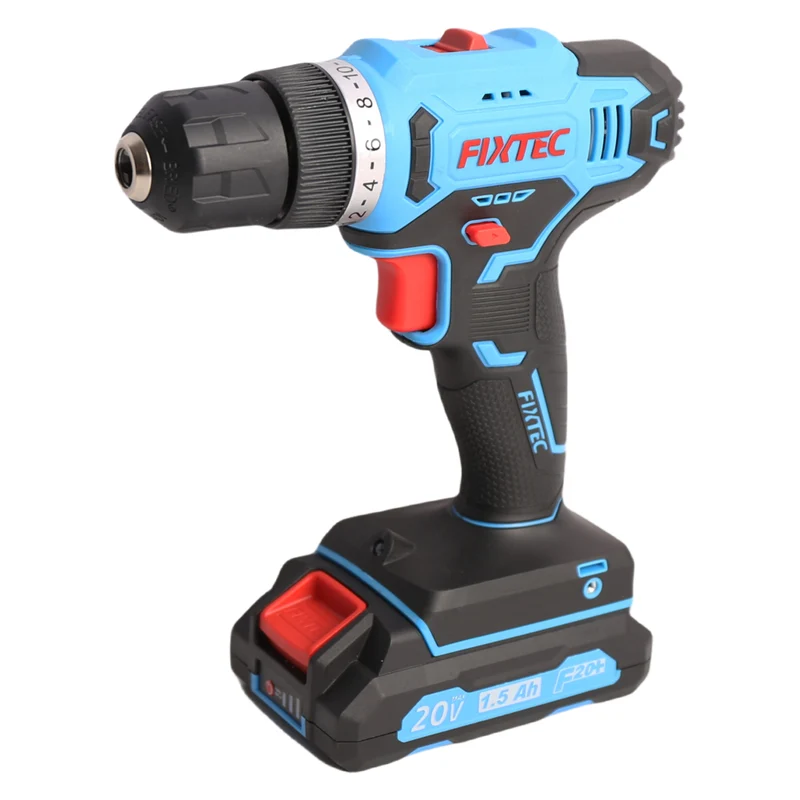 Fixtec 20V Cordless Drill with Battery and Charger