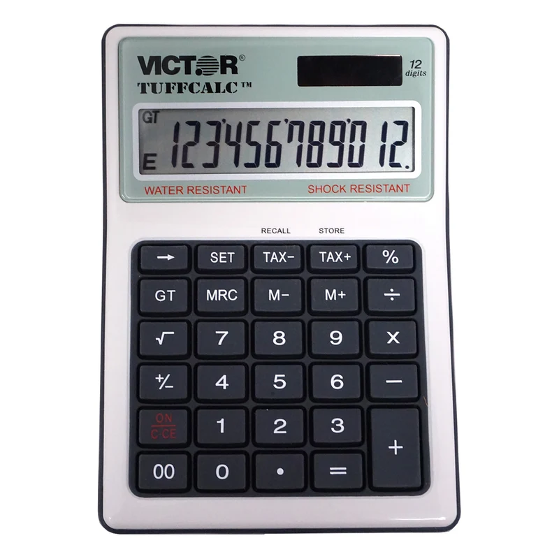 Victor - Calculatrice de bureau 99901 TUFFCALCTM résistante à l'eau et aux chocs