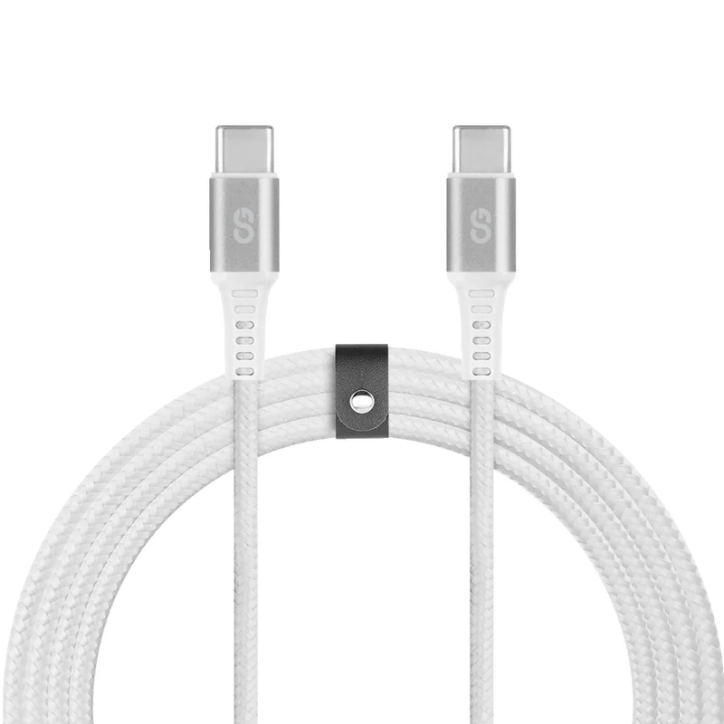 LOGiiX - Piston Connect Braid Eco USB-C vers USB-C - Argent Blanc