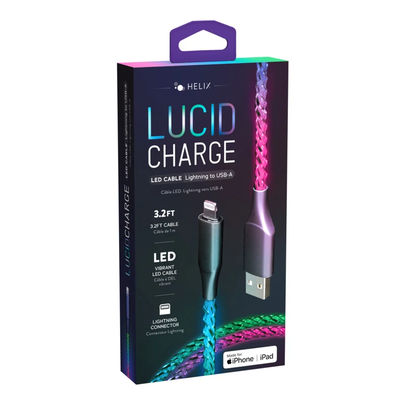 Helix Lucid LED USB-A to Lightning Cable