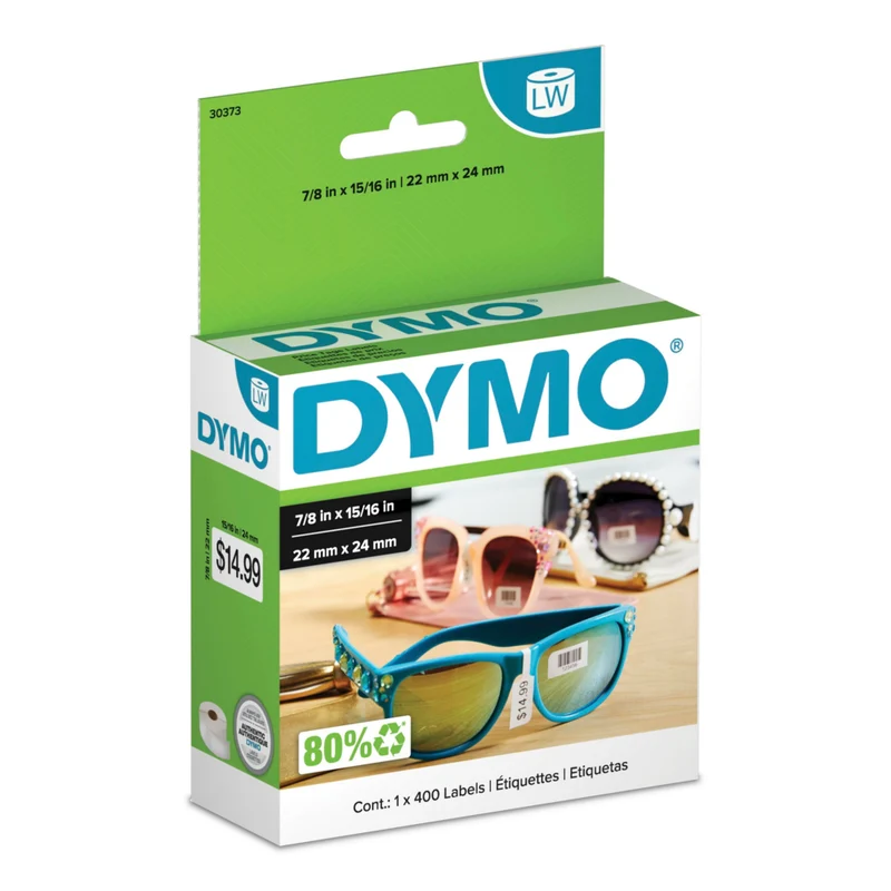 Dymo LW Label Writer Self-Adhesive Price Tag Labels 7/8" x 15/16, White, 400 Labels