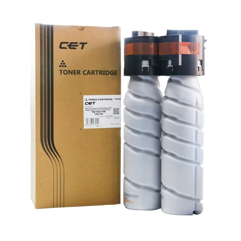 CET Konica Minolta Bizhub 164/235/7718/7818/205i/225i TN-116/117H/118/119 Toner Cartridge - Standard Yield - Black