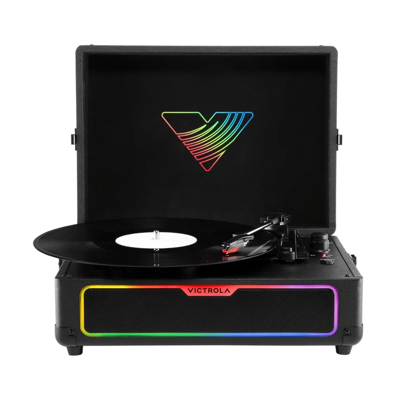 Victrola - Journey Glow - Tourne-disque portatif éclairé style valise - Noir