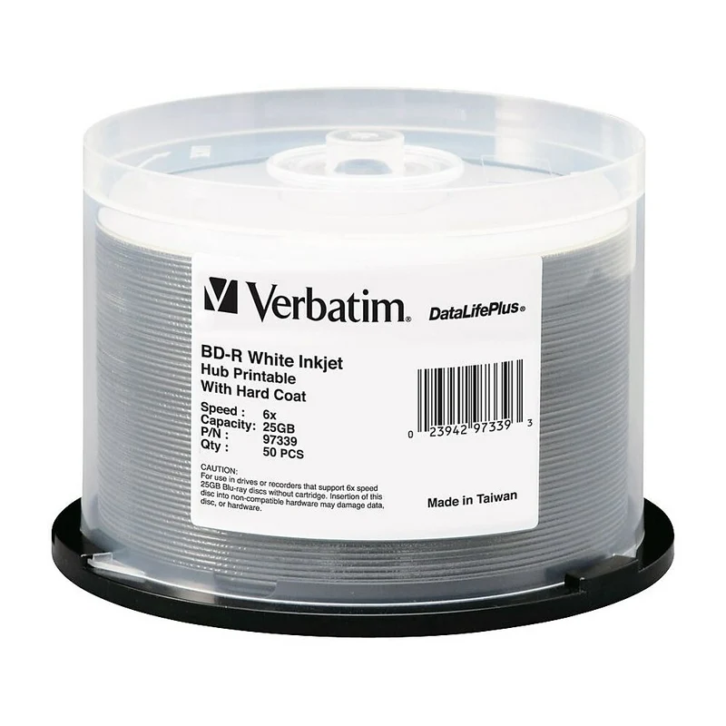 Verbatim Bd-R 6X White Inkjet Hub Printable Disc