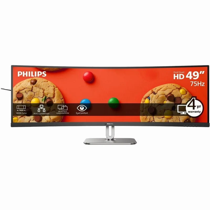 Philips 48.8 " Super Ultrawide Dual QHD 75 Hz 4 ms Curved VA Monitor - 49B2U5900C