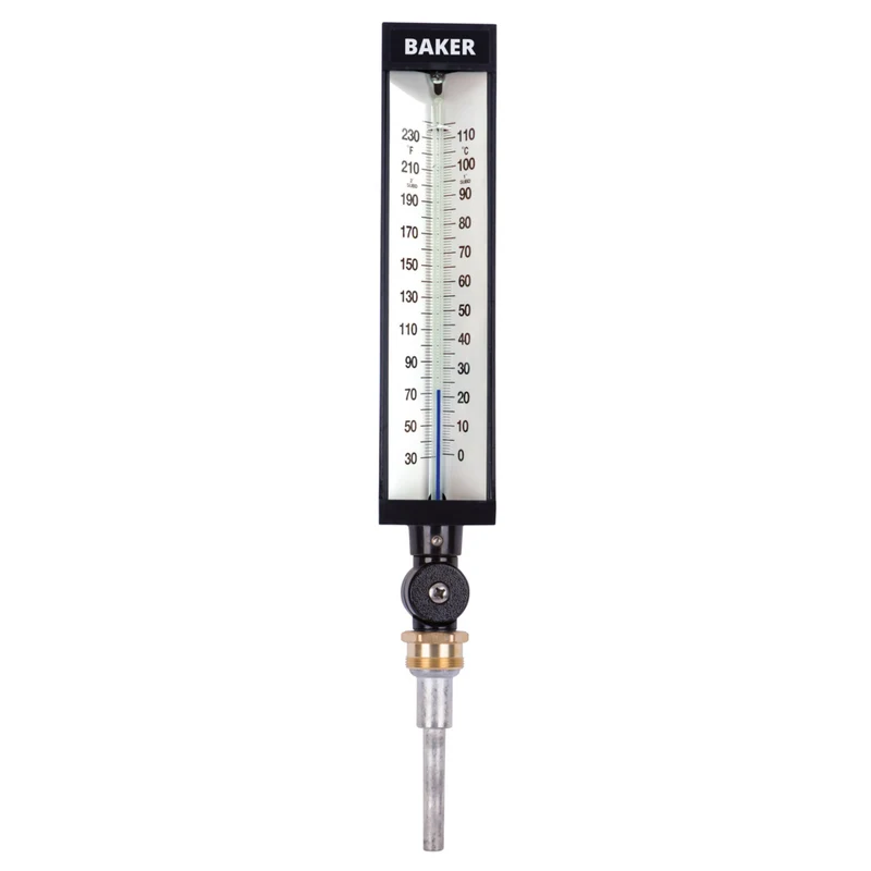 Baker 9VU35-245 Industrial Thermometer - 30 to 240°F/0 to 114°C