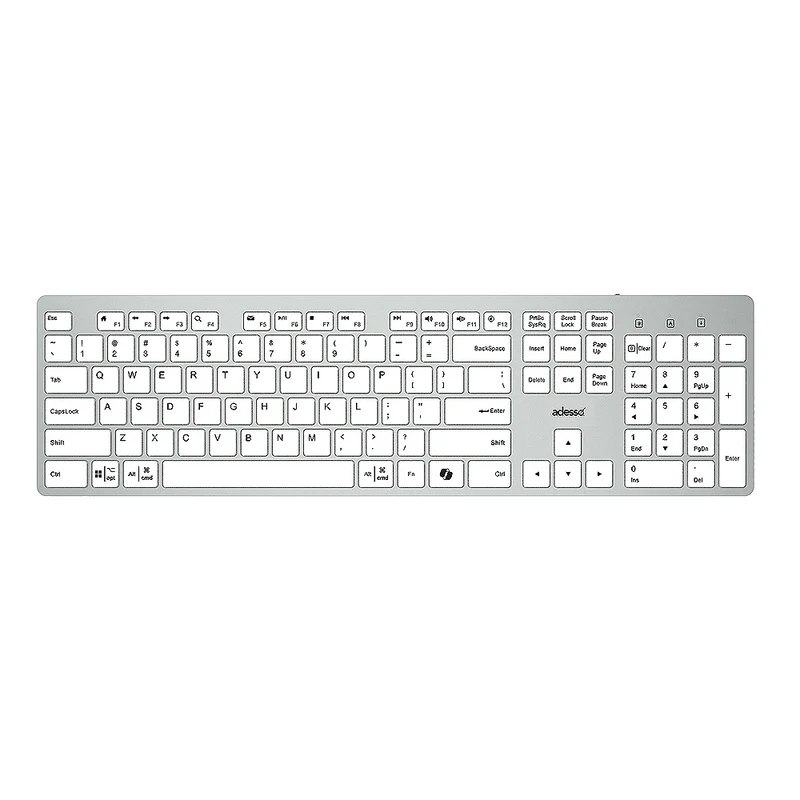 Adesso AKB-730UW USB-C Multi OS Scissor Switch Keyboard with CoPilot AI Hotkey, USB-C/USB-A