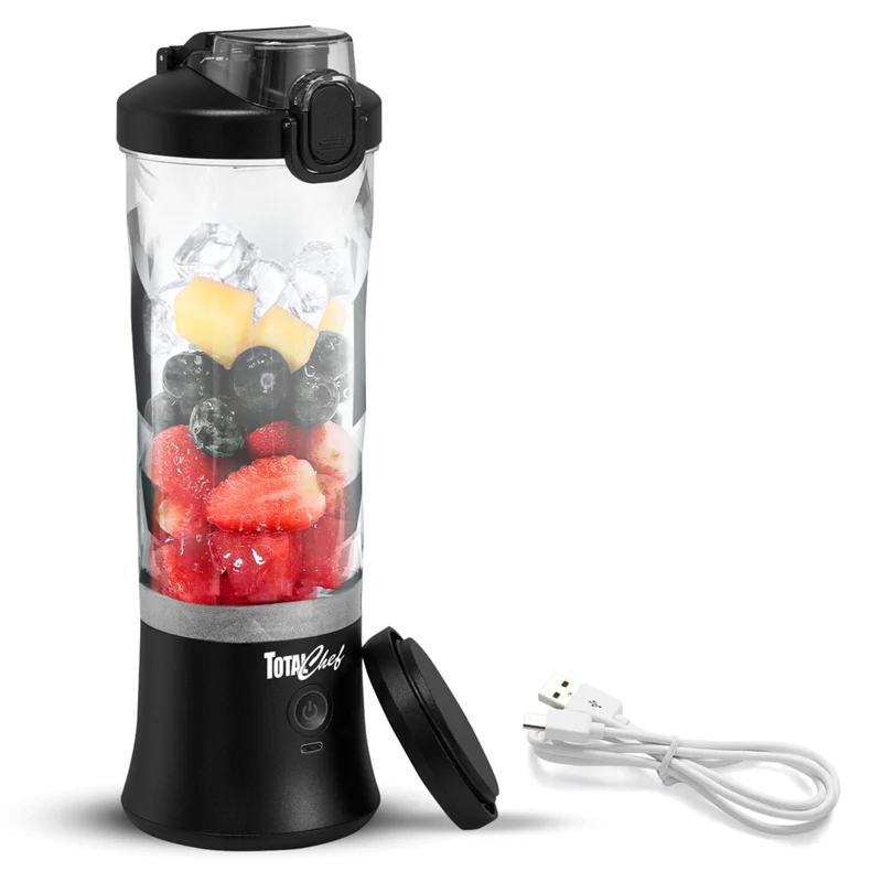 Total Chef - Mélangeur portatif sans fil - 20 oz - Noir