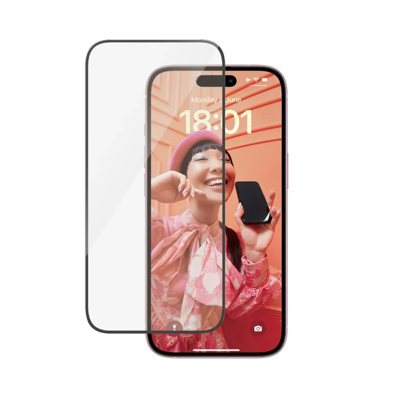 PanzerGlass - Ultra-Wide Fit Protecteur d'écran pour iPhone 15 - Transparent