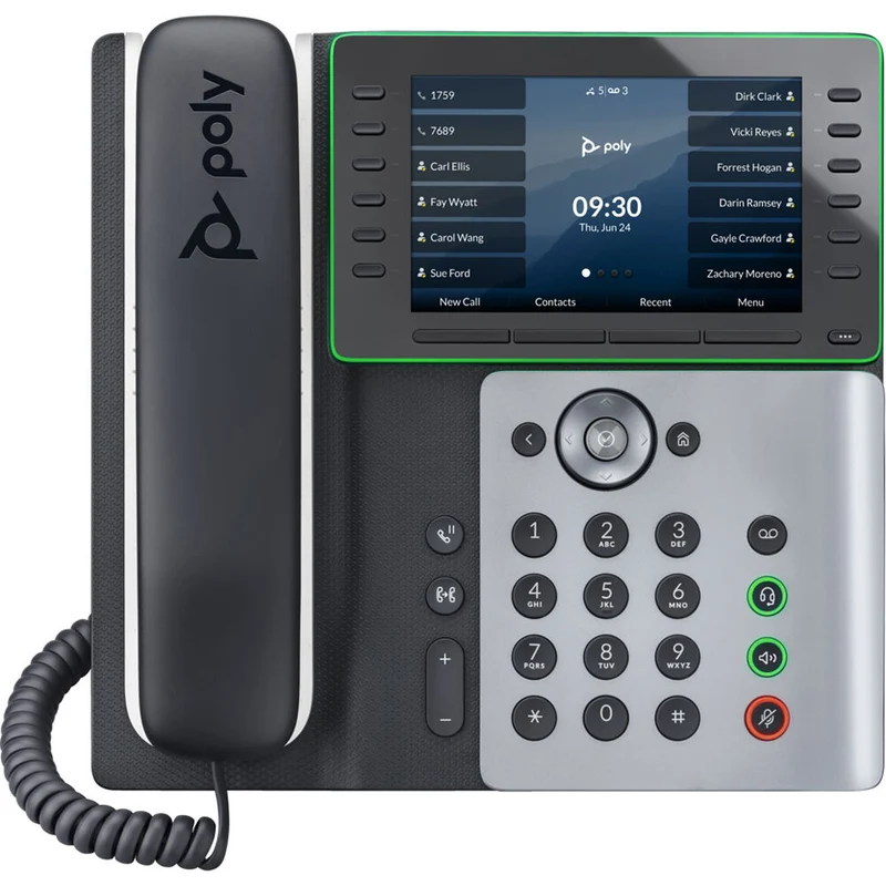 HP - Poly Edge E550 Téléphone IP à montage mural avec/sans fil Bluetooth/WiFi - Noir