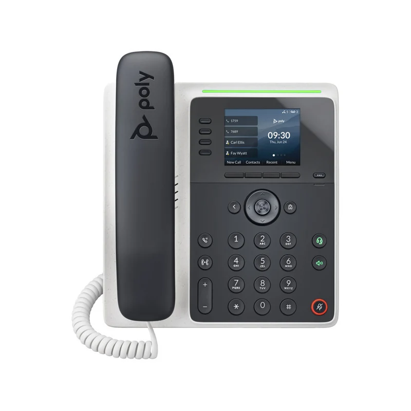 HP - Téléphone IP à montage mural Bluetooth avec/sans fil Poly Edge E220 - Noir