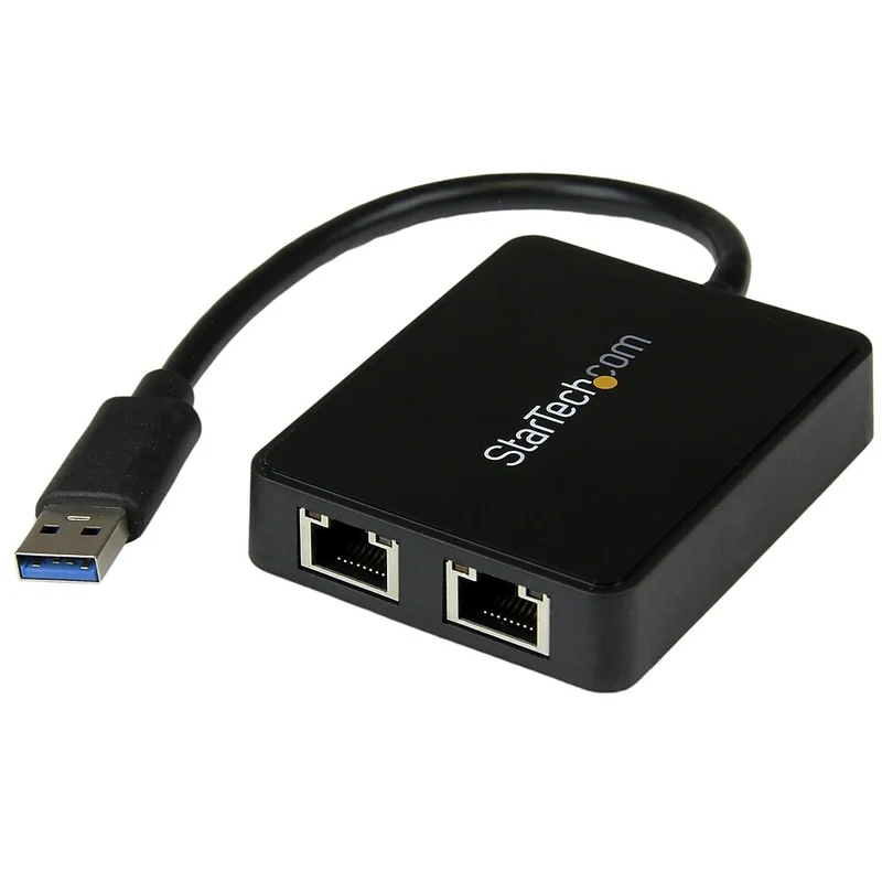 Startech USB 3.0 to Dual-Port Gigabit Ethernet Adapter NIC with USB-Port