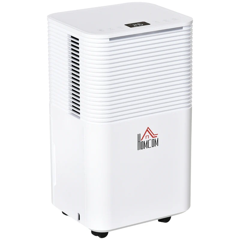 HOMCOM - déshumidificateur portable silencieux 1260 pieds carrés avec 3 modes - blanc