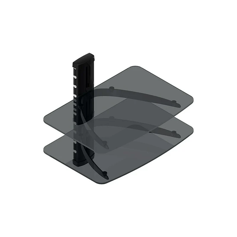 TygerClaw – Support pour DVD à deux étagères en verre noir (LCD8217BLK)