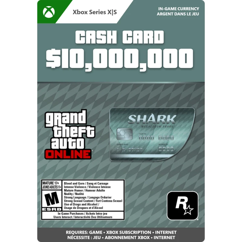 GTA Online : Carte de crédit Megalodon Shark pour Xbox Series X|S [Téléchargement]