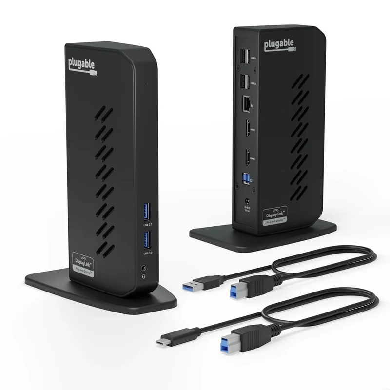 Plugable USB 3.0 USB-C Dual Monitor Universal Laptop Docking Station