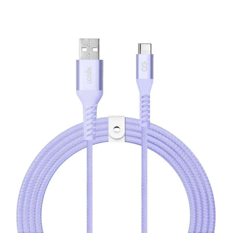 LOGiiX Vibrance Braid 1.2M USB-A to USB-C - Lavender