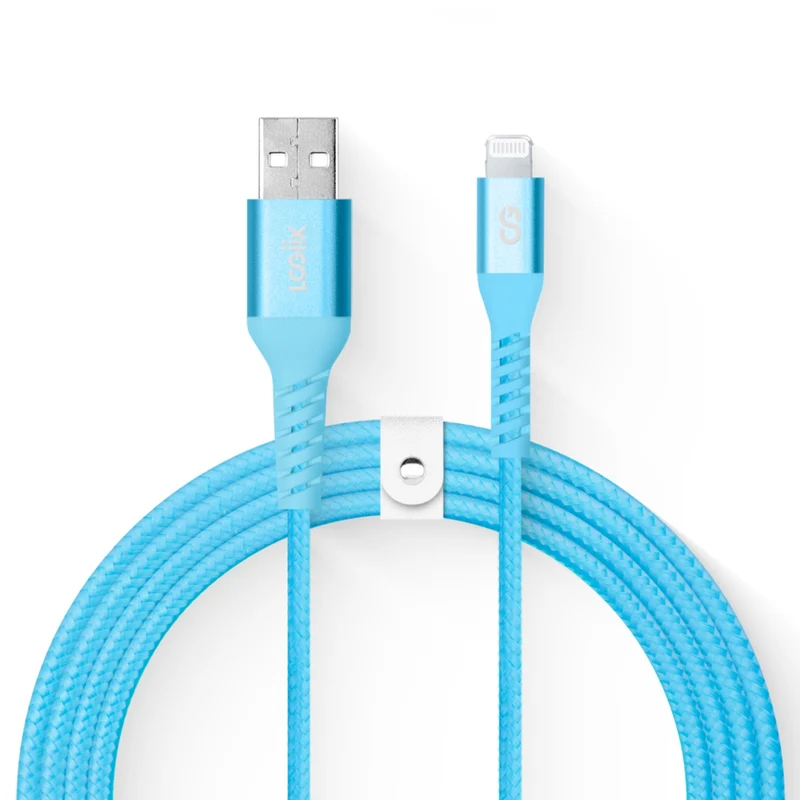 LOGiiX Vibrance Braid 1.2M USB-A to Lightning - Turquoise